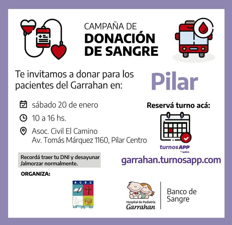 Flyer Garrahan Pilar 20 de Enero